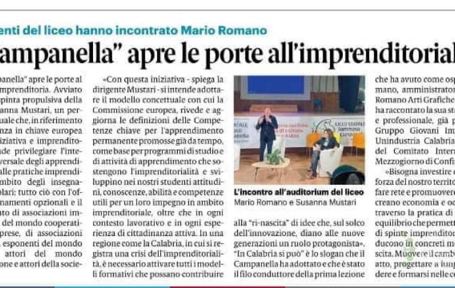 IL TOMMASO CAMPANELLA APRE LE PORTE ALL'IMPRENDITORIA